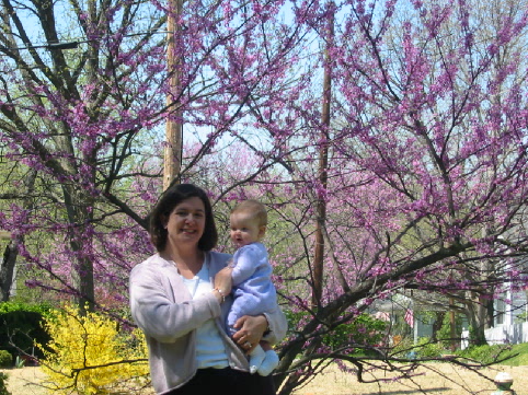 2003 April 14 Bethany and Jane with redbud tree.jpg